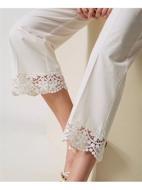 pantalone donna bianco TWINSET | TT2094/00282